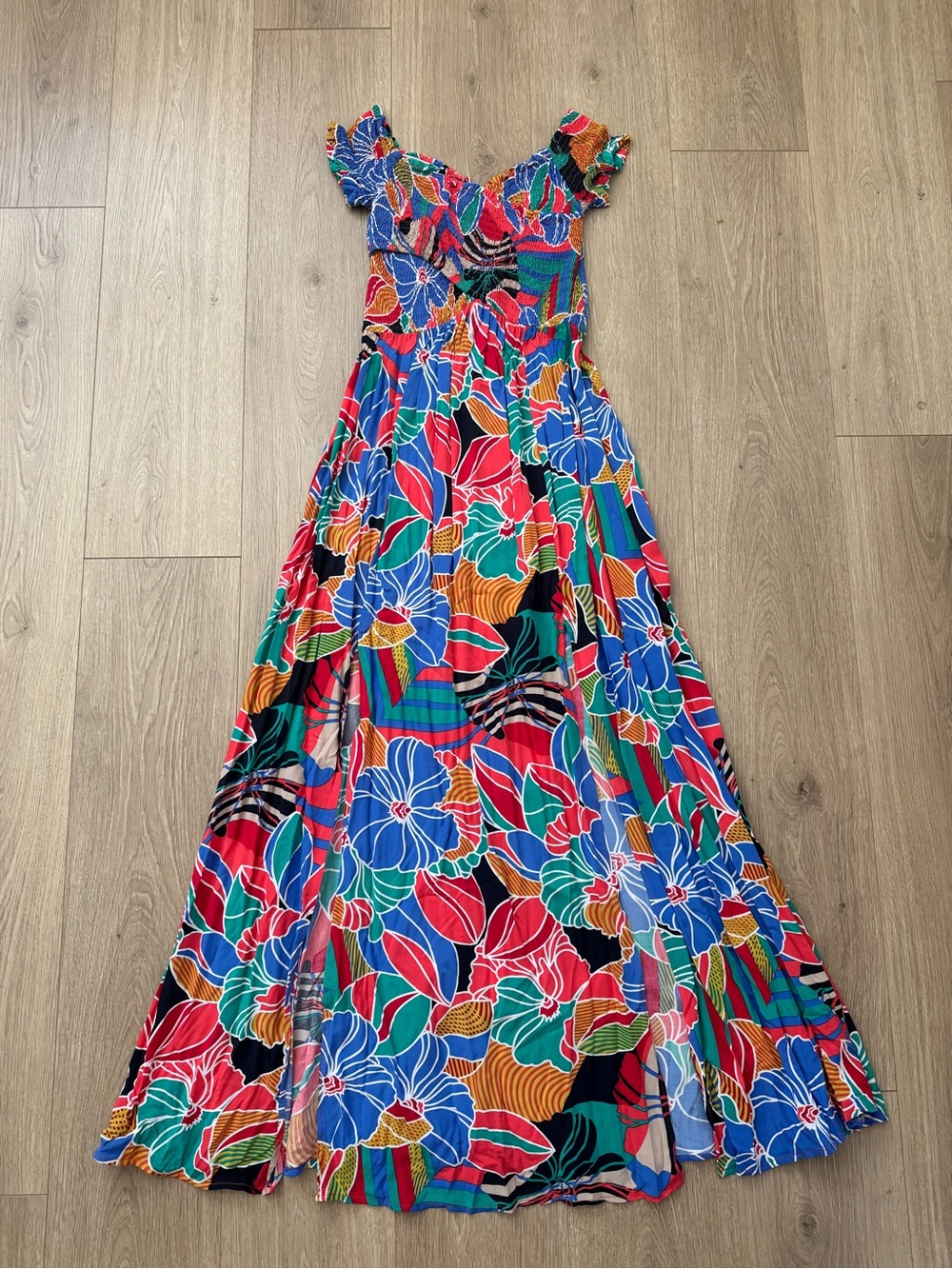 Vici Tropical Print Multicolor Floral Maxi Dress